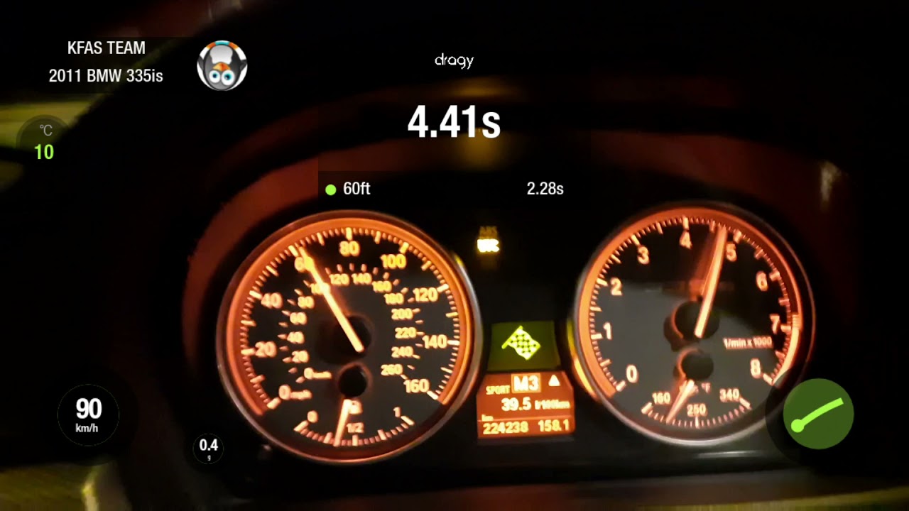 BMW 335is Stage 1  , 0-200 , 100-200 , Launch Control , Dragy