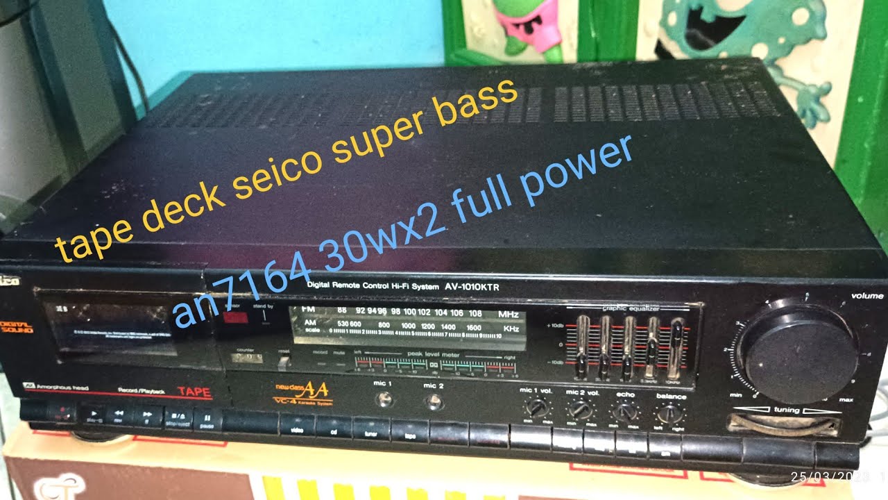 review tape deck seico an7164 stereo super bass