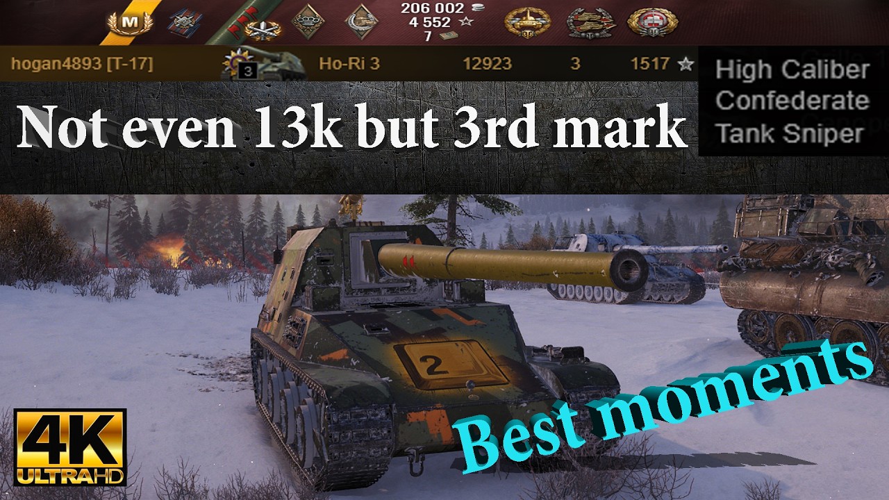 Ho-Ri 3 3rd mark battle, 3 kills, 1517 exp | Ultra HD 4K World of Tanks Best Moments