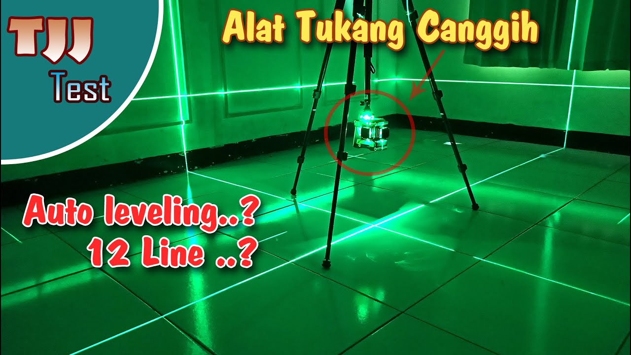 Nyobain alat tukang canggih, 3D 12 line laser auto level dari BANGGOOD