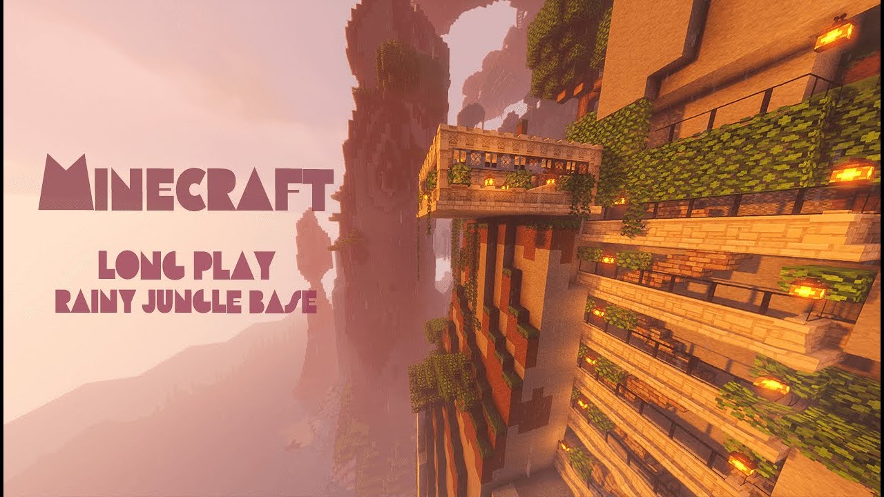 Minecraft rainy LongPlay база джунглей для сна ☔ Без рекламы ＆ Комментарий
