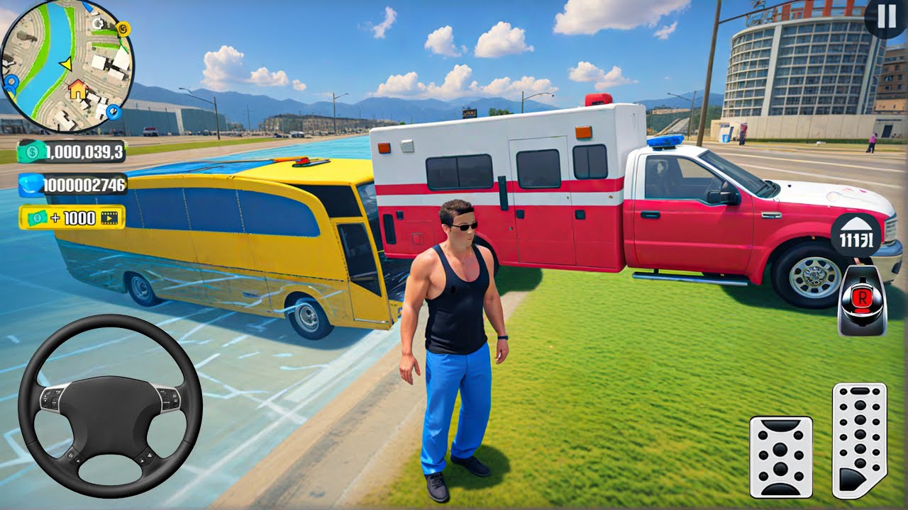 Ambulance, Transport Bus Bike Driving in Open World Game 2026 - Android Gameplay