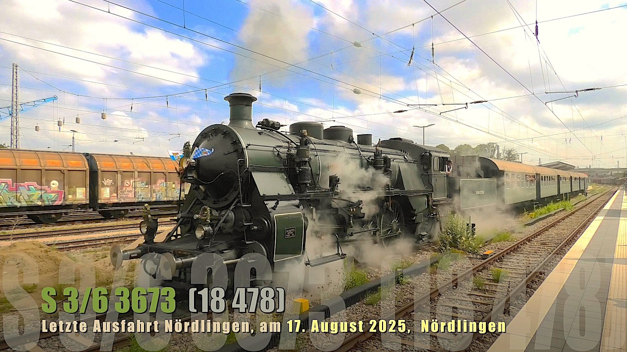 Letzte Ausfahrt Nördlingen der S 3/6 3673, 17. August 2025,  #eisenbahn #bem #nördlingen