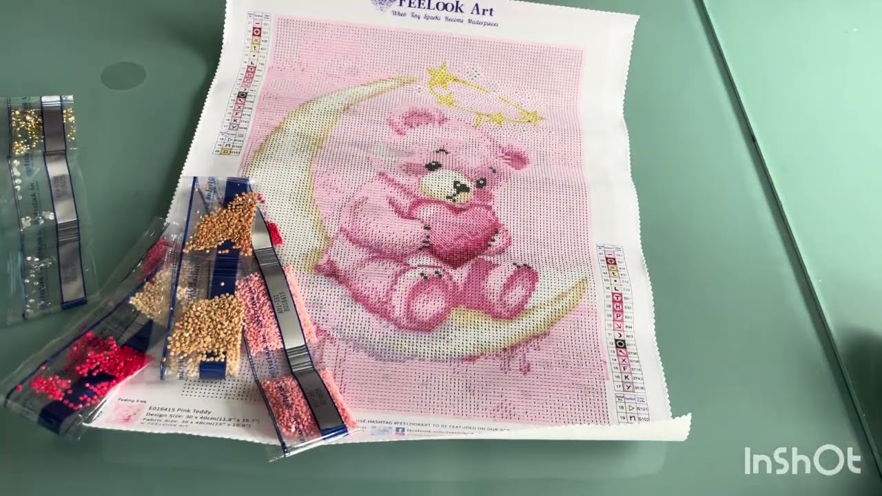 Encore un Teddy 🐻 pink 😅 collaboration @feelookart #diamantpainting #pink #teddybear 
