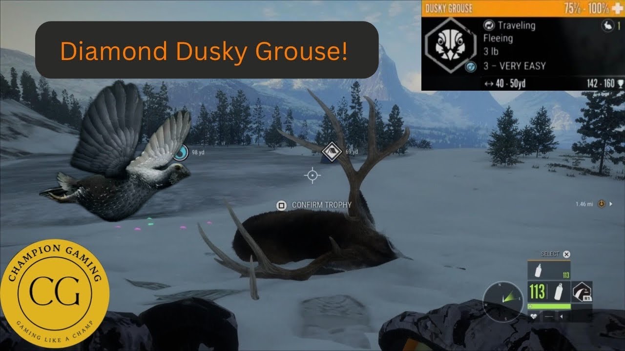 Diamond Dusky Grouse Sniped Out of the Air! theHunter: Call of the Wild