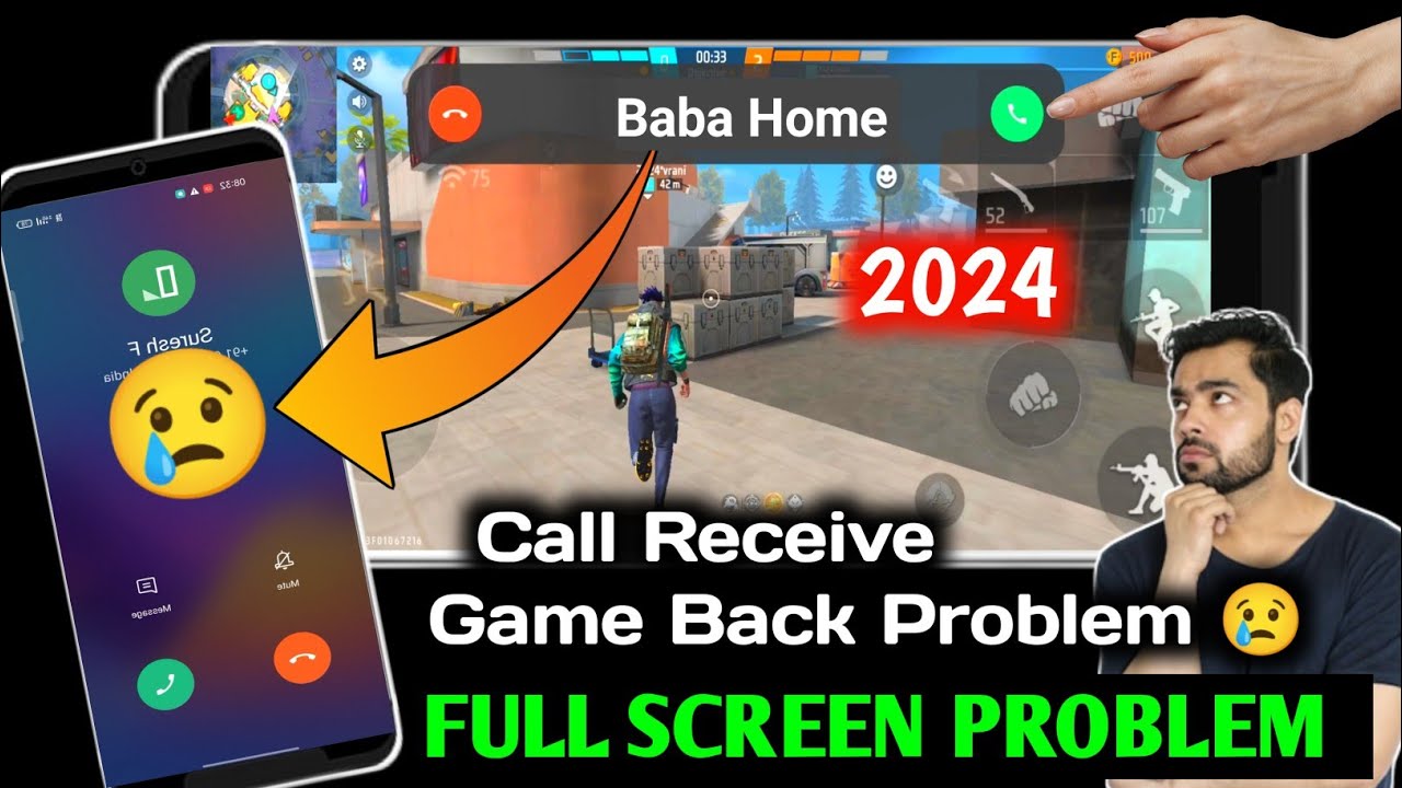 Game back problem in free Fire 2024 | game khelte samay call full screen problem