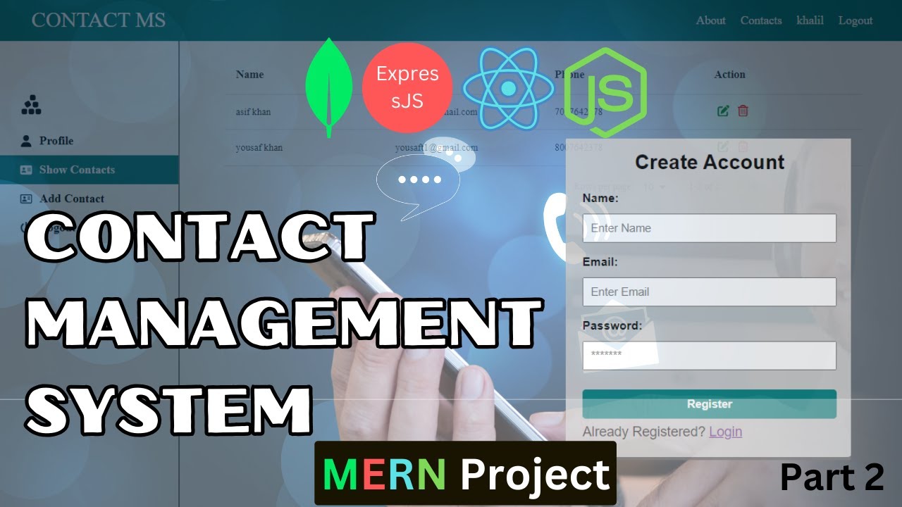 React + Node + MongoDB Contact Management System Project | MERN Project (part 2)