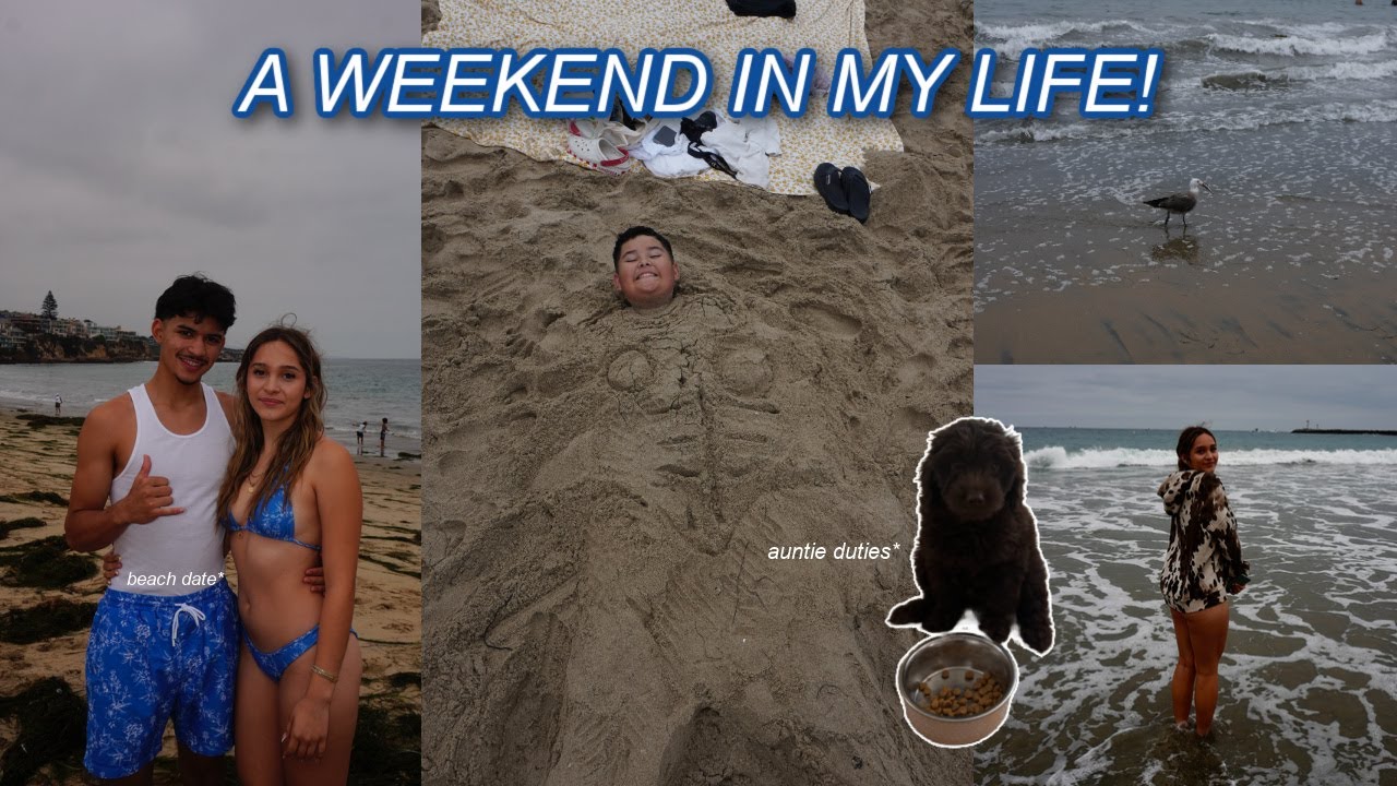 A WEEKEND IN MY LIFE! | beach day with the fam + sleepover