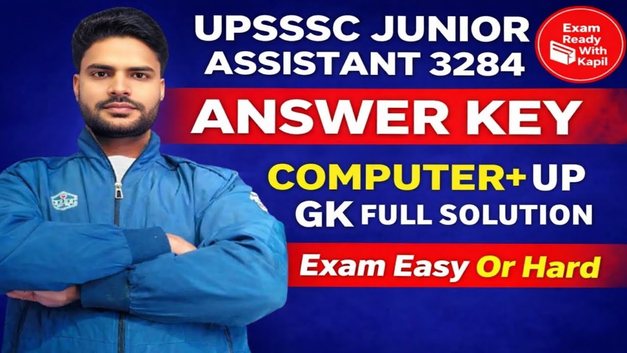 UPSSSC Junior Assistant 3284 Answer Key | Computer + UP GK Full Solution | Exam Easy or Hard?