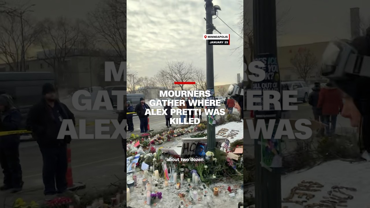 Mourners gather where Alex Pretti was killed