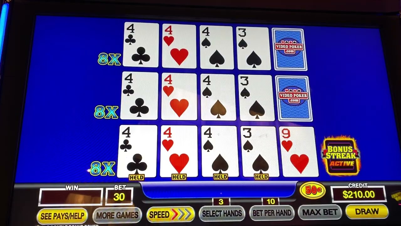 High limit video poker ultimate X
