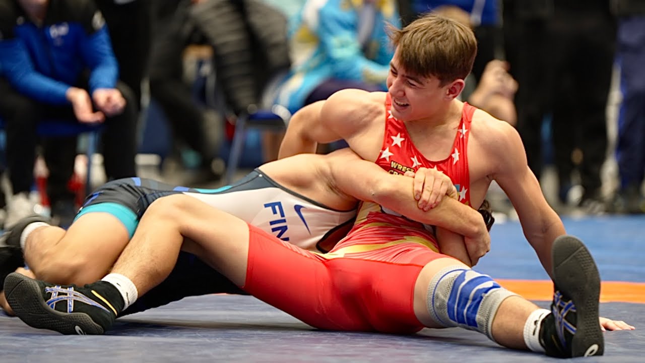 U15 Khristian Karakasidi (UKR) vs Ramin Yousefi (FIN) 62kg final! Greco-roman boys youth wrestling.