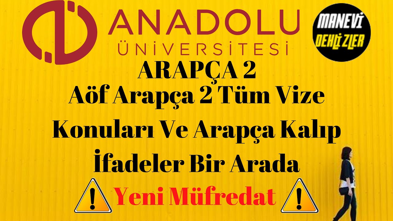 Aöf Arapça 2 Tüm Vize Konuları Ve Arapça Kalıp İfadeler Bir Arada ( Yeni Müfredat )