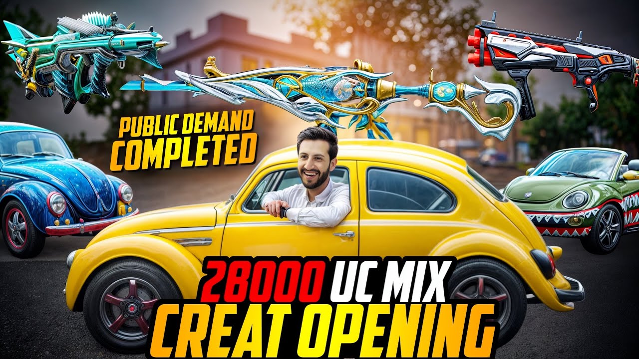 PUBGM x VOLKSVAGEN Car + M416 Max 🔥| 28000 UC Crate Opening On Public Demand | MK Gaming
