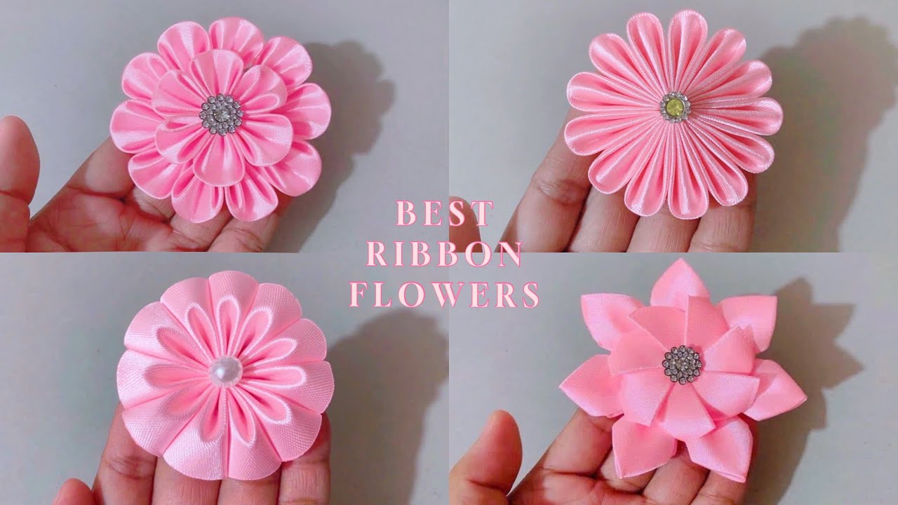 DIY Ribbon Flowers | Easy Satin Ribbon Flowers making tutorials | Ribbon crafts