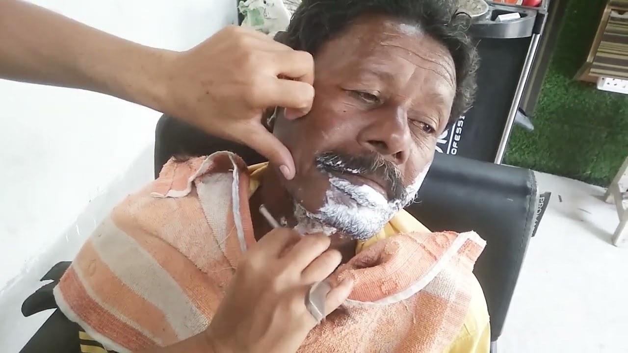How to old man Beard clean shave video only ✂️✂️✂️&hearts;️