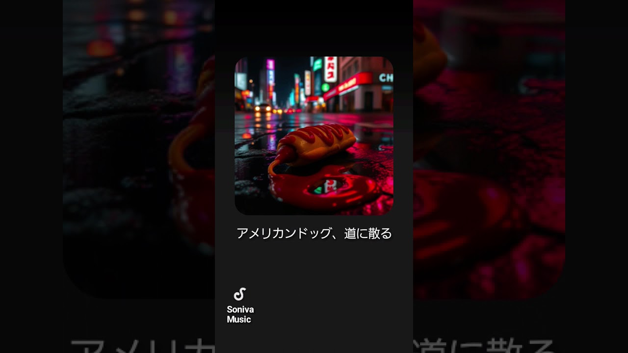 アメリカンドッグ、道に散る