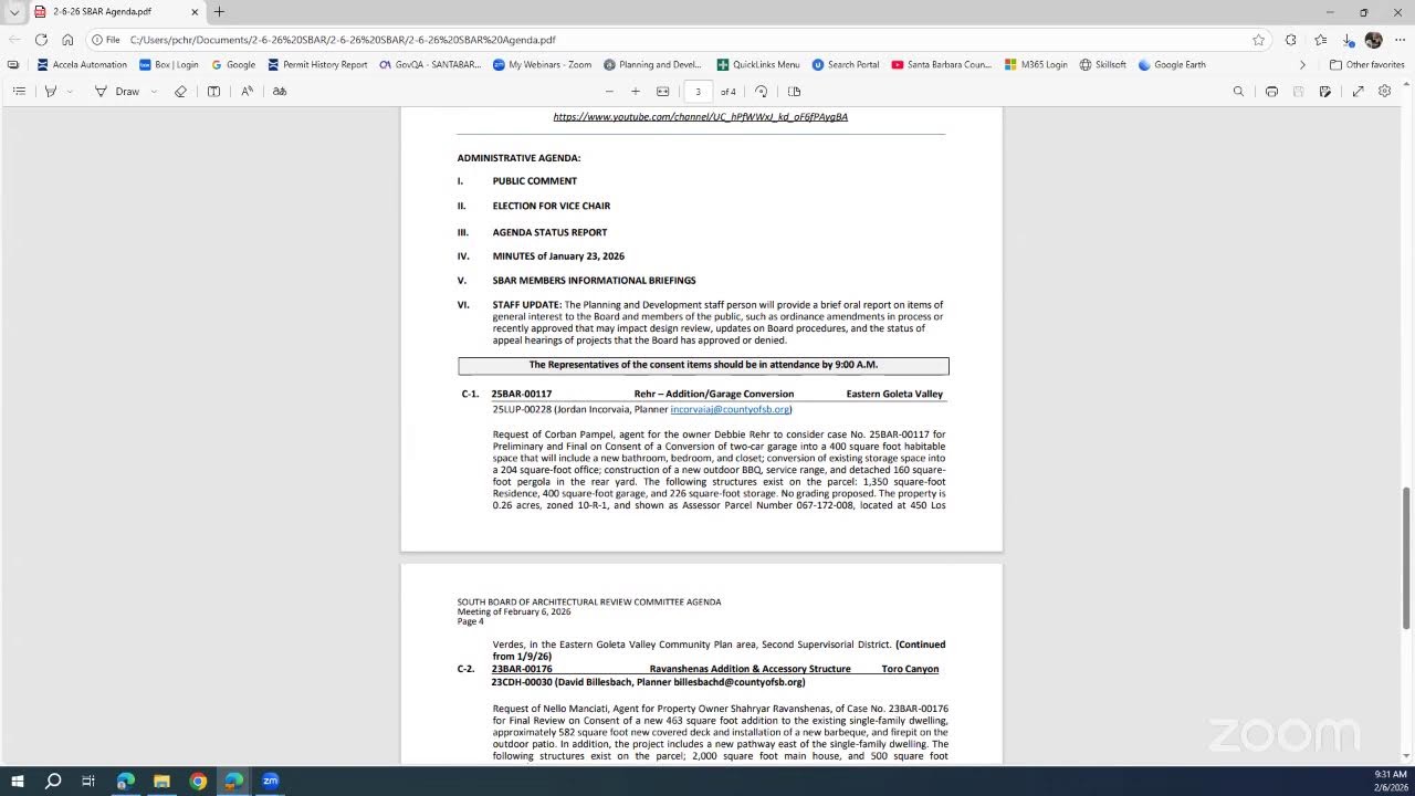 South Board of Architectural Review 2-6-2026