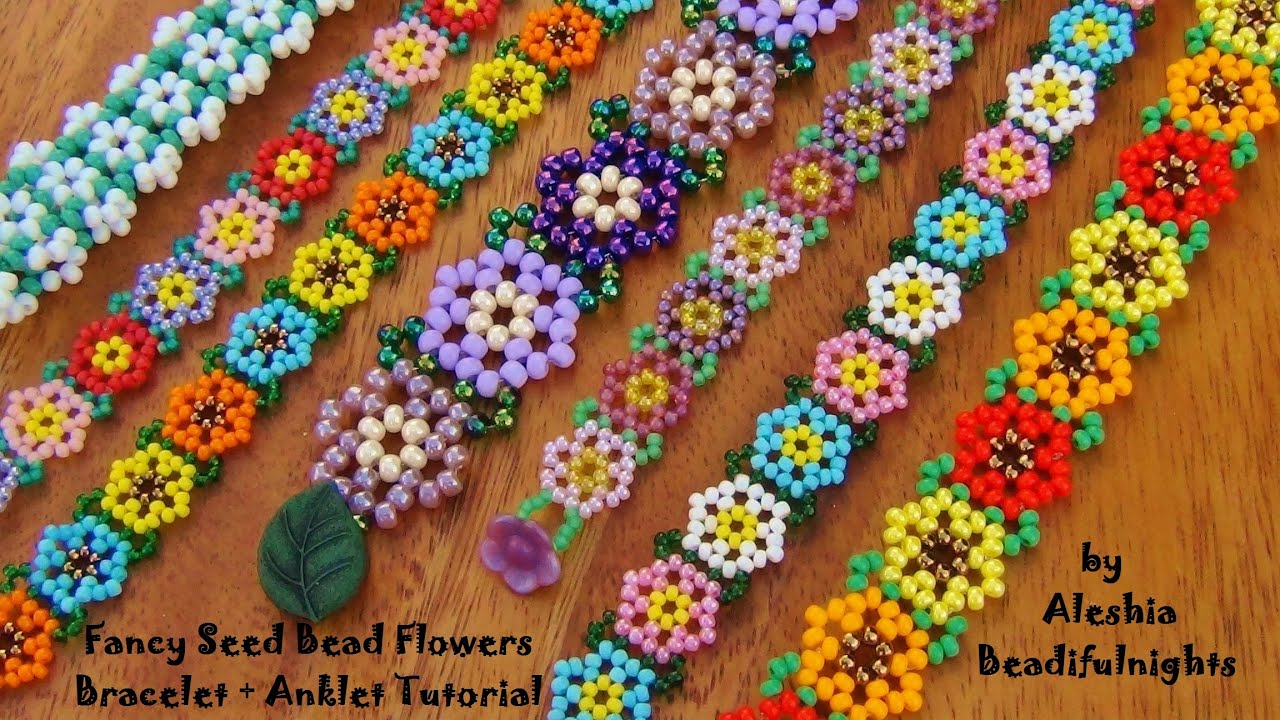 Fancy Seed Bead Flowers Bracelet Tutorial