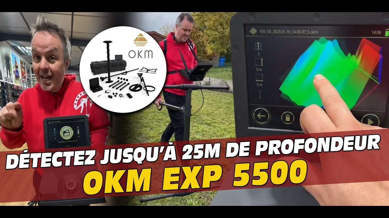OKM EXP5500: localisez vides et grosses masses métalliques jusqu'à 25m de profondeur