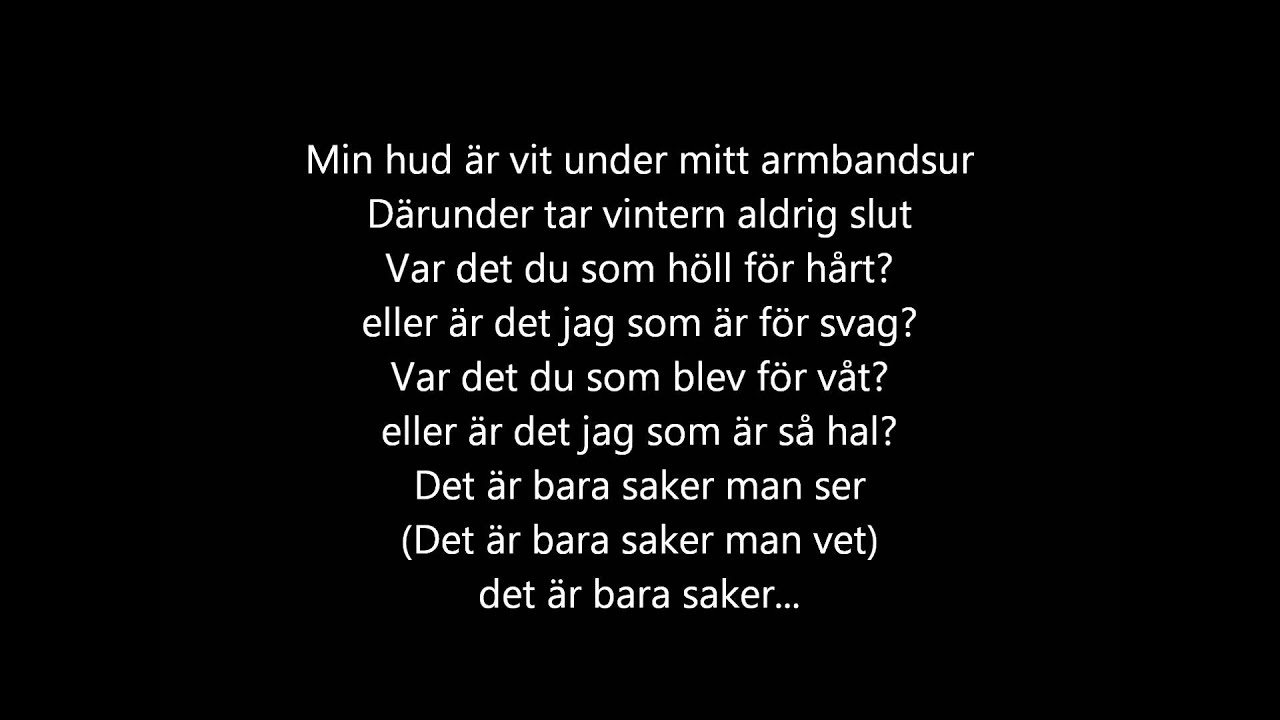 Kent - Saker man ser [lyrics]