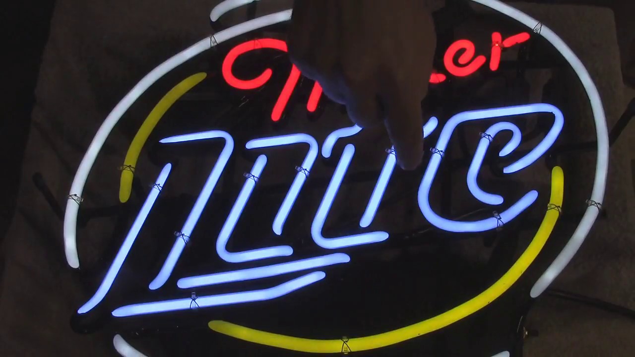 Miller lite neon sign repair