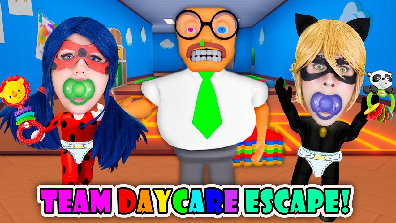 LADY BUG Y CAT NOIR BEBES ESCAPAN DE LA GUARDERÍA 😱 | Roblox Miraculous | Team Daycare Escape