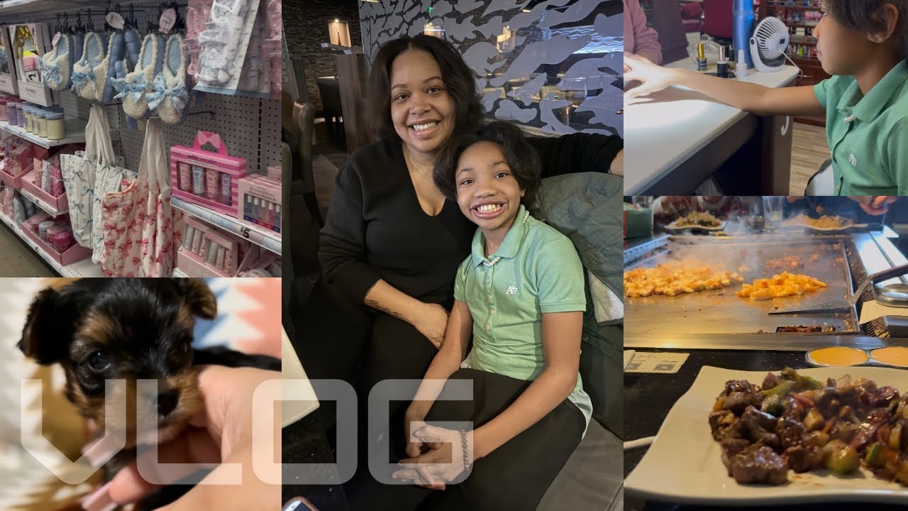 Daughter&rsquo;s birthday and first time getting Nails! 💅 | Meet the puppies! | VLOG 