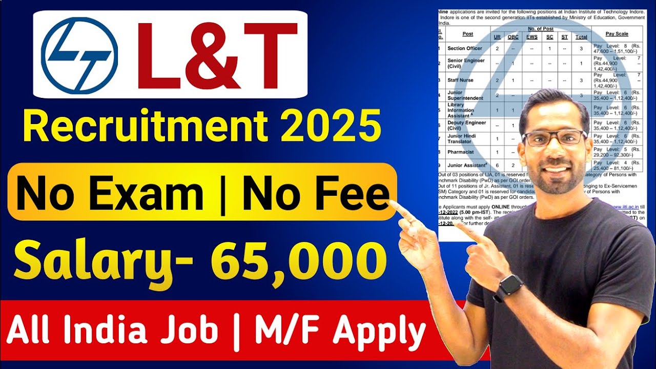 Larsen and Toubro Recruitment 2025 | L&T New Vacancy 2025 | No Exam | Full Detailed Notification Out