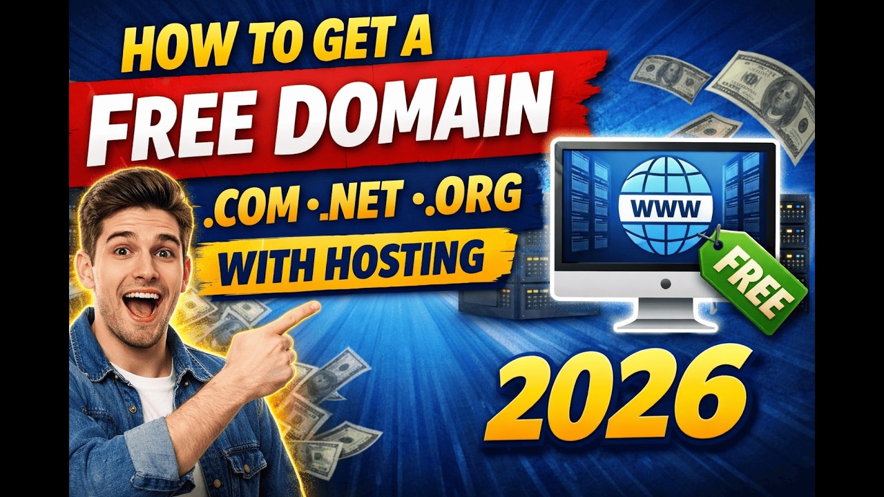 How to Get a FREE Domain (.com, .net, .org) with Hosting | 2026
