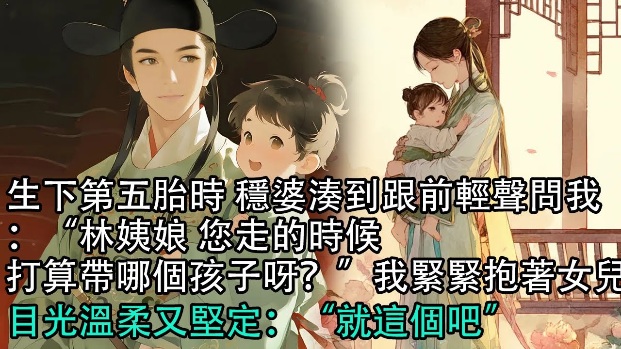 【一口氣看完】生下第五胎時，穩婆湊到跟前輕聲問我：“林姨娘，您走的時候打算帶哪個孩子呀？”我緊緊抱著女兒，目光溫柔又堅定：“就這個吧。”#古言 #有聲小說 #情感故事
