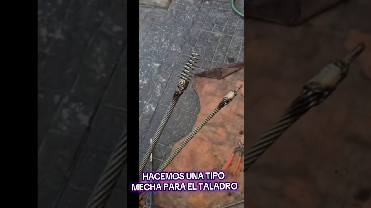 Como hacer un destapa cañerías con linga de ascensor,  y taladro. 