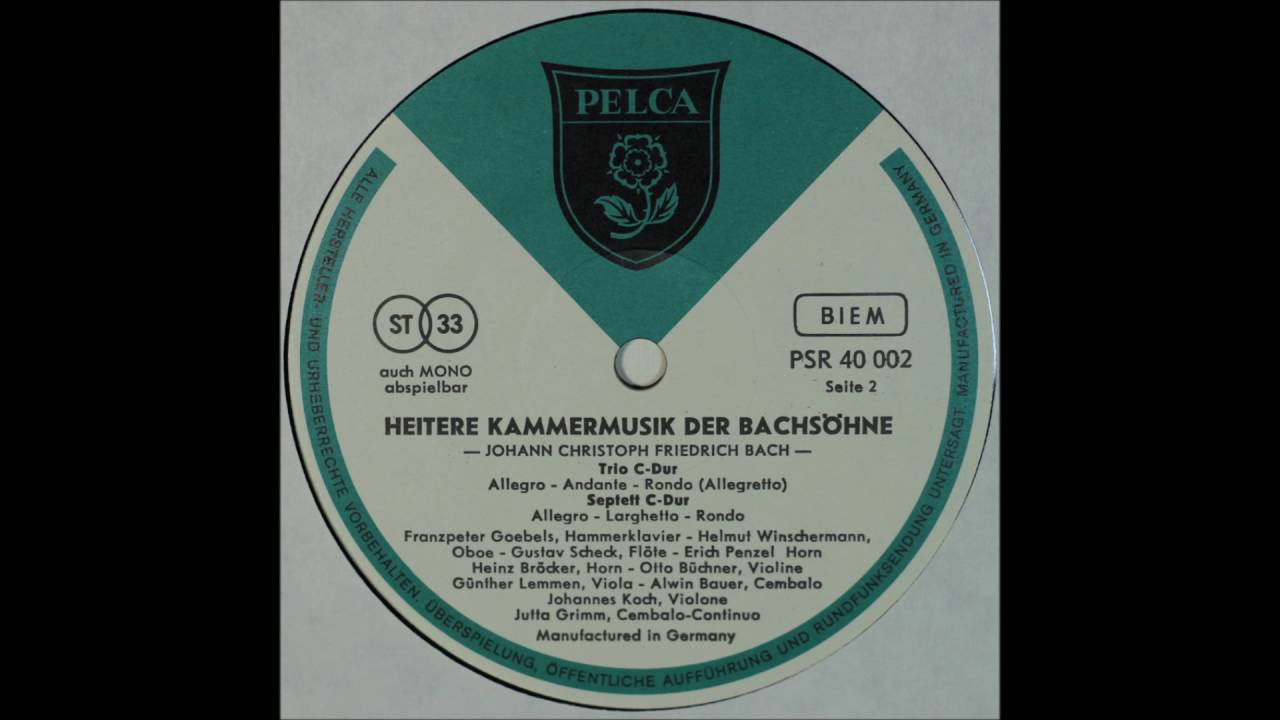 Heitere Kammermusik der Bach Sohne, side 2,Otto Buchner,Violin etc