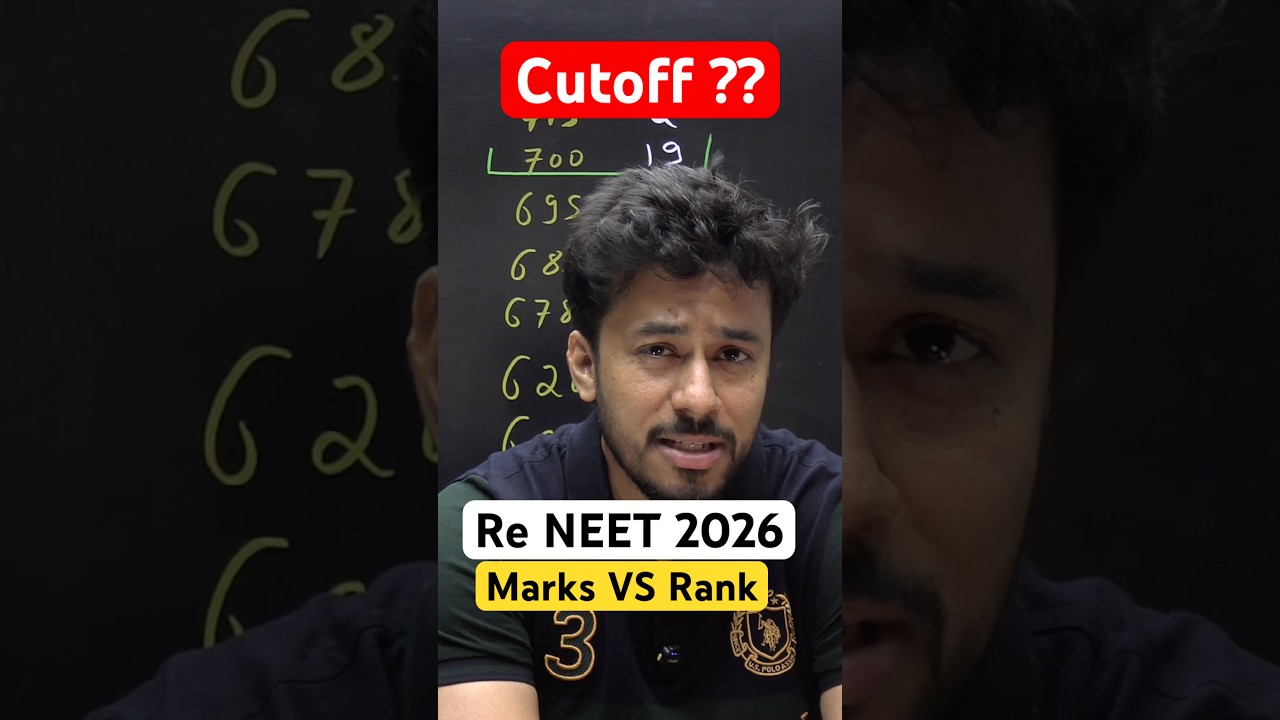 Re NEET 2026 Marks VS Rank | Cutoff and Safe Score #neetexam #neetaspirants #kshitizsir #nta