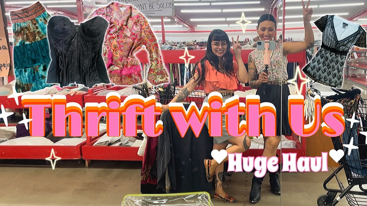 THRIFT WITH US ✿ Y2K, Vintage ✿ HUGE HAUL!! #thriftwithme #thrifthaul #thriftedfashion