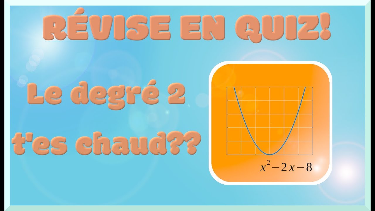 Quiz fonctions du 2nd degré - niveau 1re - chapitre 1: la base