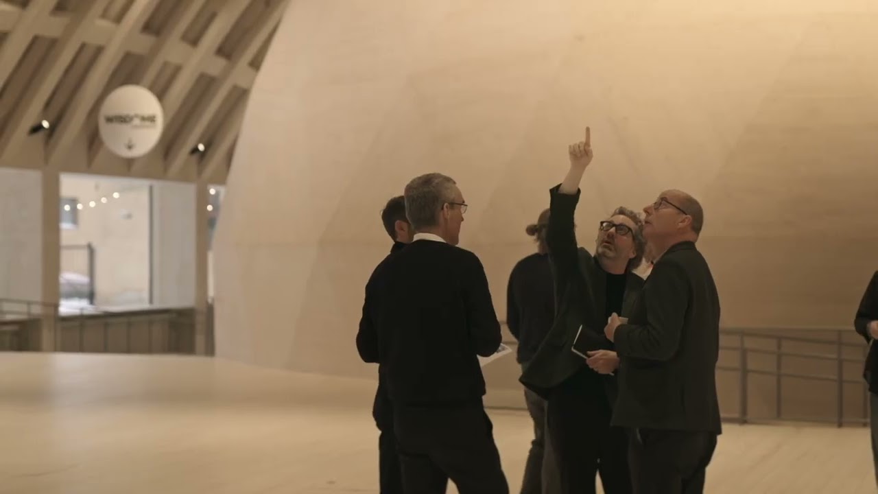 elding oscarson builds sweeping visualization dome as museum extension in stockholm