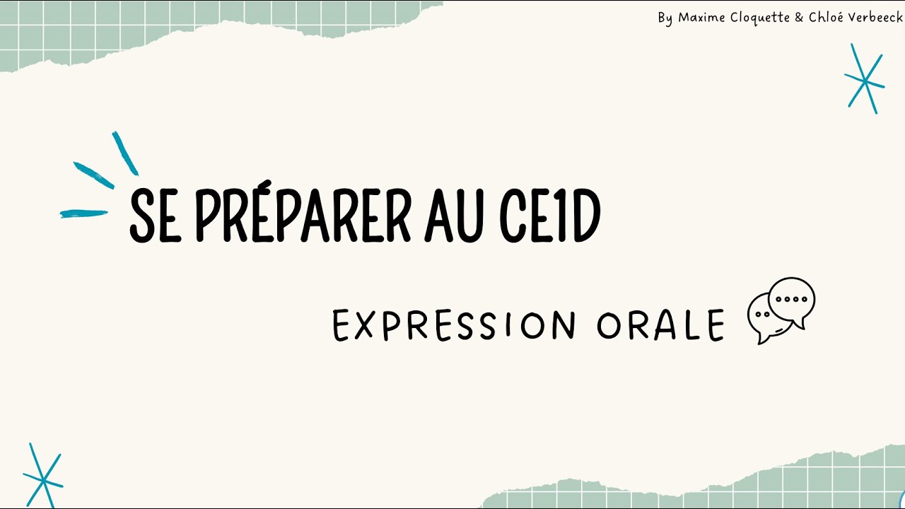 CE1D - expression orale