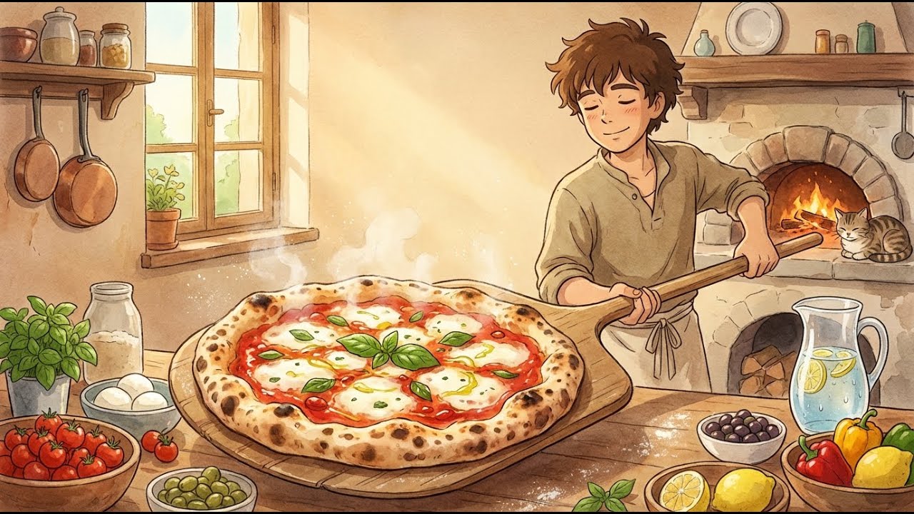 Slow Living in Tuscany 🍕: Handmade Neapolitan Pizza | Ghibli Style ASMR