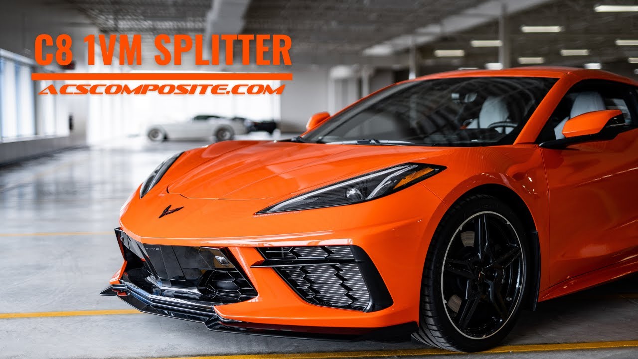 Передний сплиттер Corvette 1VM C8 | Бескрылый сплиттер Corvette | 50-4-021 | Композитный материал...