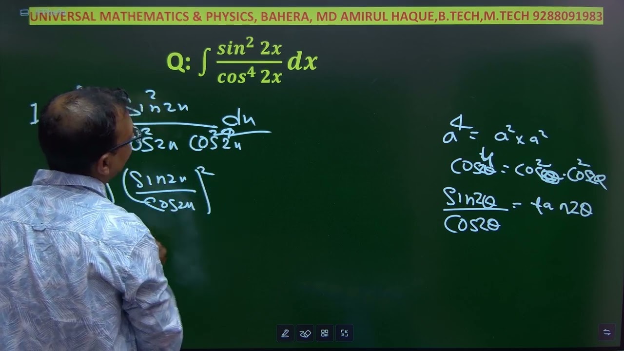 Evaluate  ∫ sin^2 2x dx /cos^4 2x