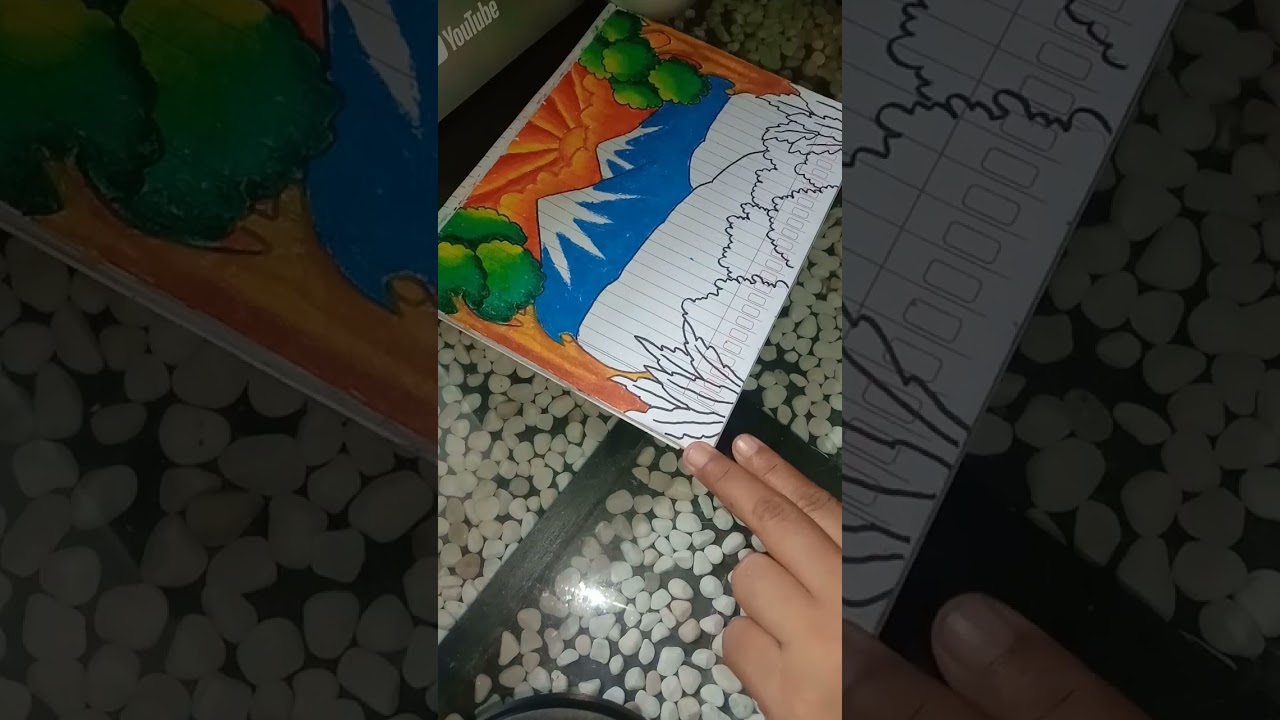 Mewarnai Gunung dengam cara tekhnik gradasi warna . #art #drawing #mewarnai #oilpastel