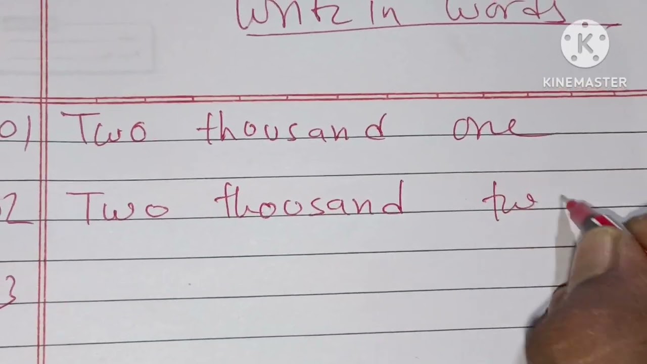 Write in words from 2001 to 2010 #class3english @MrBeast @kidsnewsbharat 