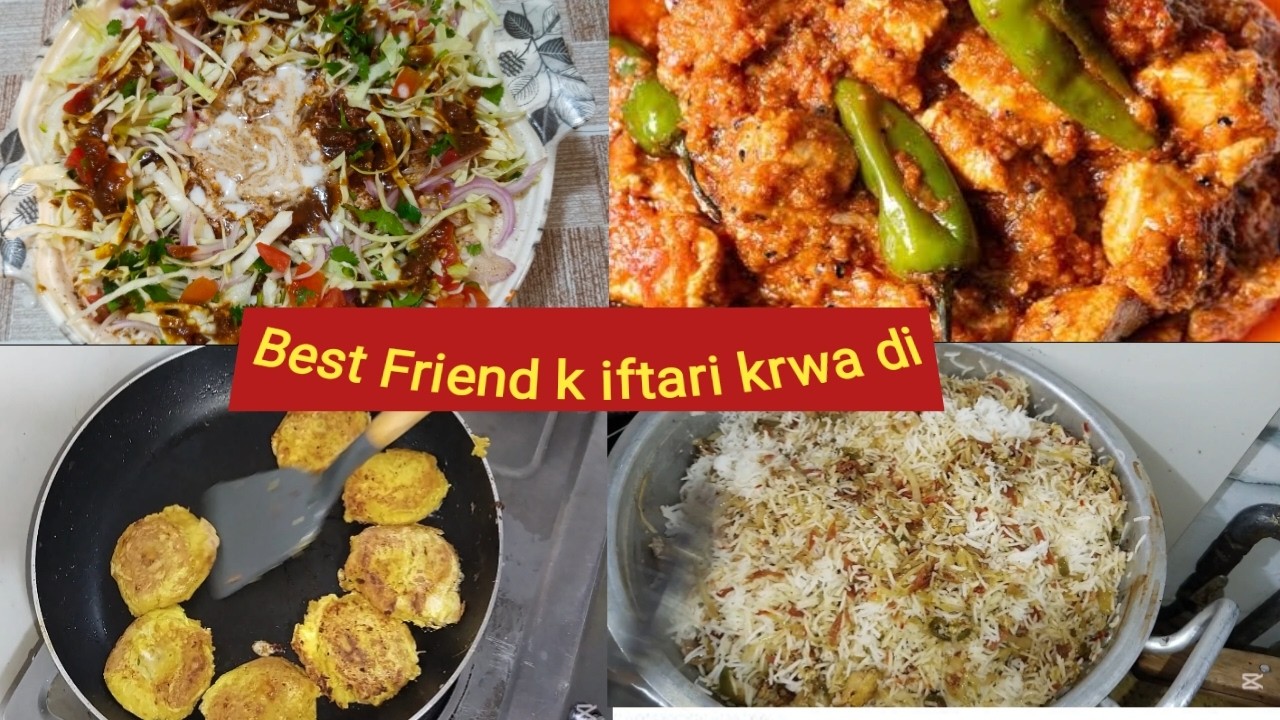 Achar ghost,fried rice,Samosy,roll,shami kebab & more|ap logon ny krwa li best friend ki Iftar dawat