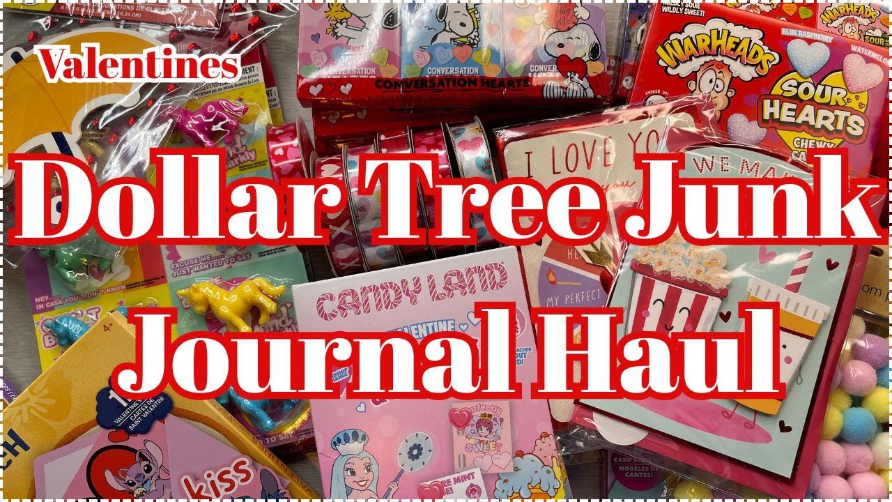 DOLLAR TREE JUNK JOURNAL SUPPLIES HAUL | DOLLAR TREE VALENTINES JUNK JOURNAL HAUL