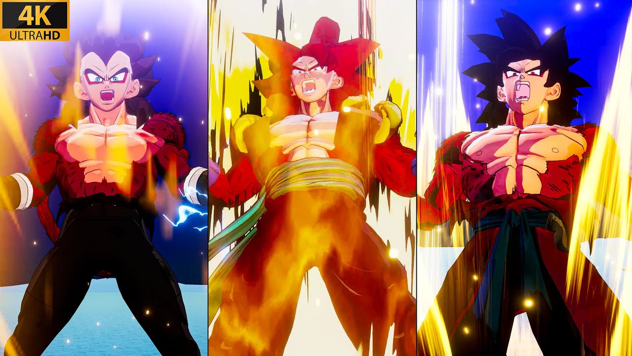 Goku, Vegeta & Gogeta SSJ4 - DBZ Kakarot (4K 60FPS)
