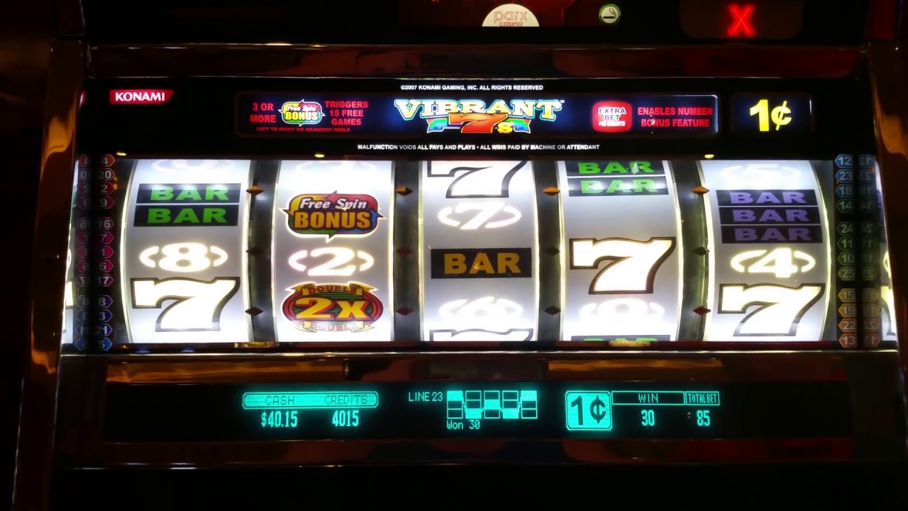 Nice Win! Vibrant 7's slot machine bonus round  at Parx casino