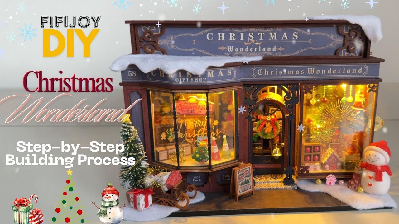 FIFIJOY Christmas Wonderland DIY Miniature House Kit || Immersive Assembly Process - Relaxing Video