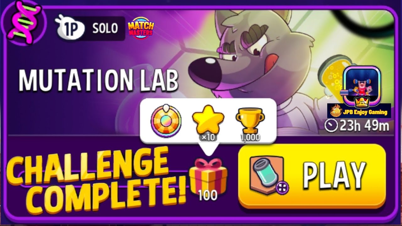 Mutation Lab Super Sized Solo Challenge 100 DNA/ 6200 Score/Match Masters