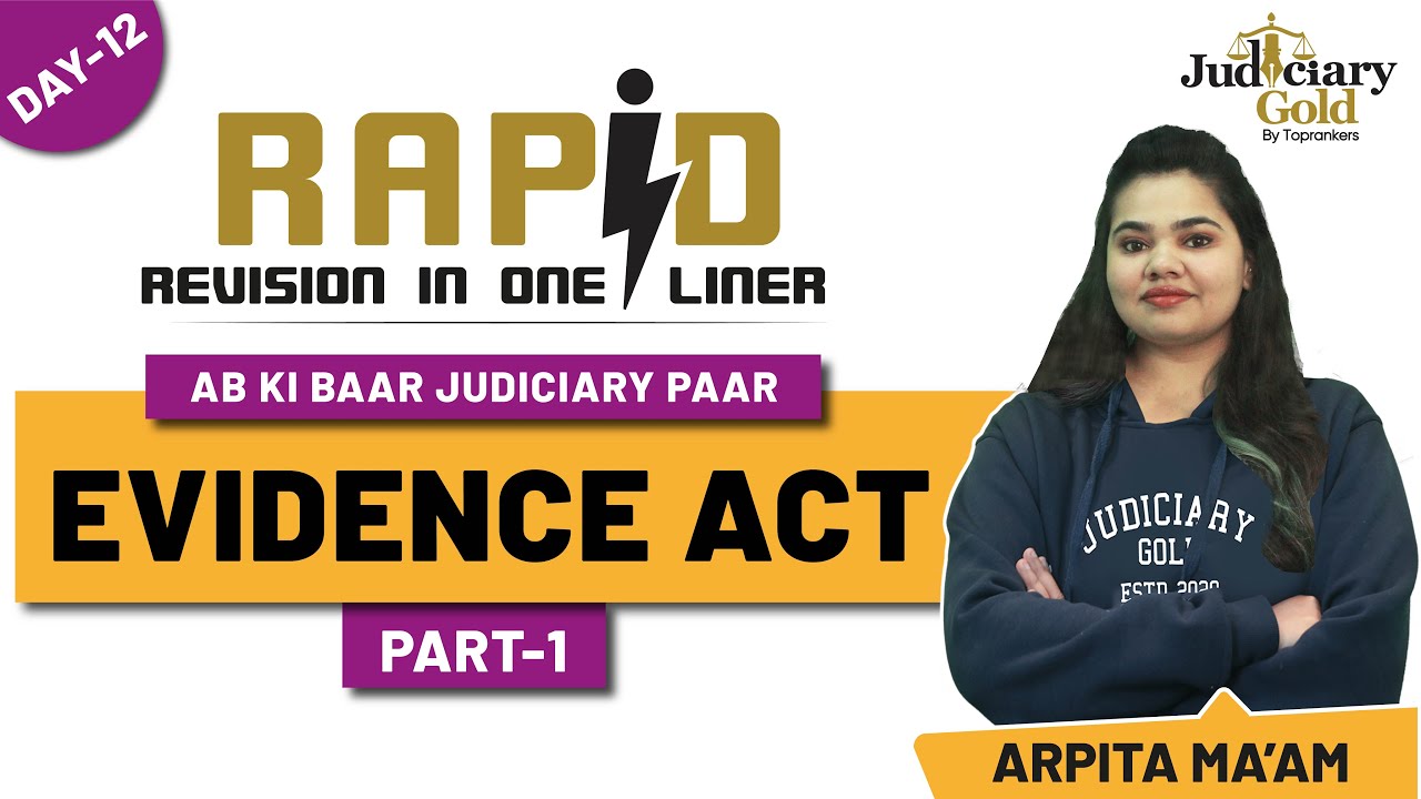 Evidence Act (Part 1) for Judiciary Exam Preparation | Rapid Revision in One Liners